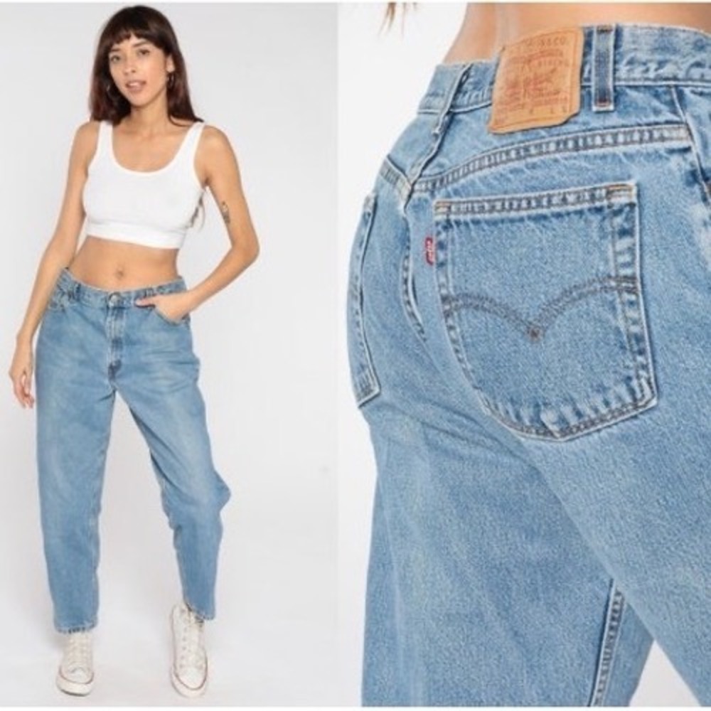 Size 26" 1991 Levi 550 Relaxed Fit Tapered Leg‎ Light Wash Vintage Jeans